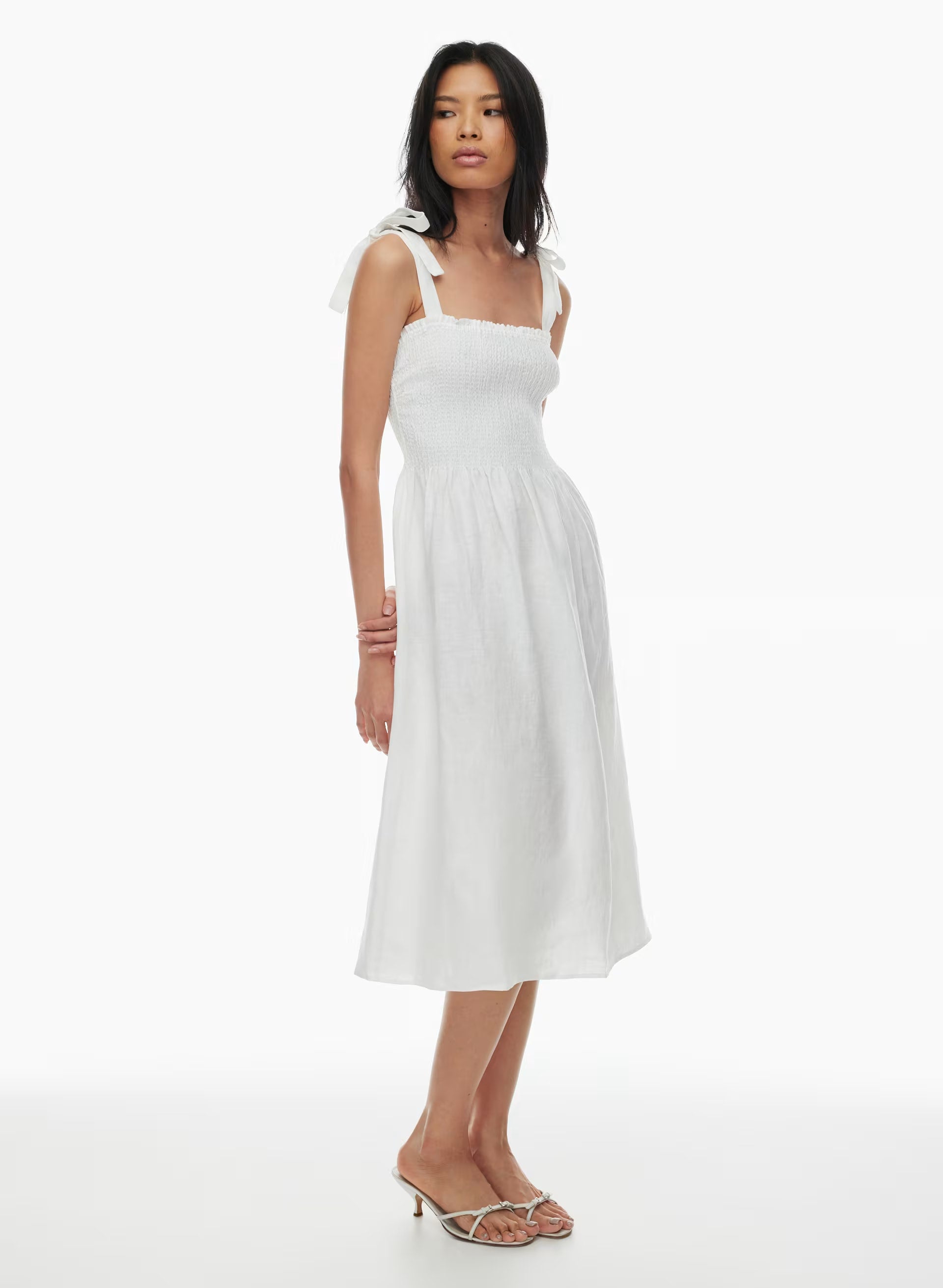 Golden Hour Linen Dress - WHITE