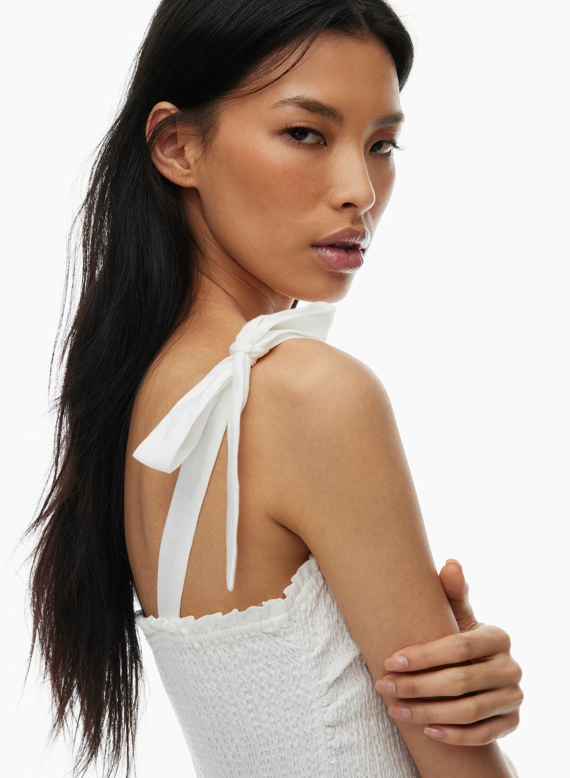 Golden Hour Linen Dress - WHITE