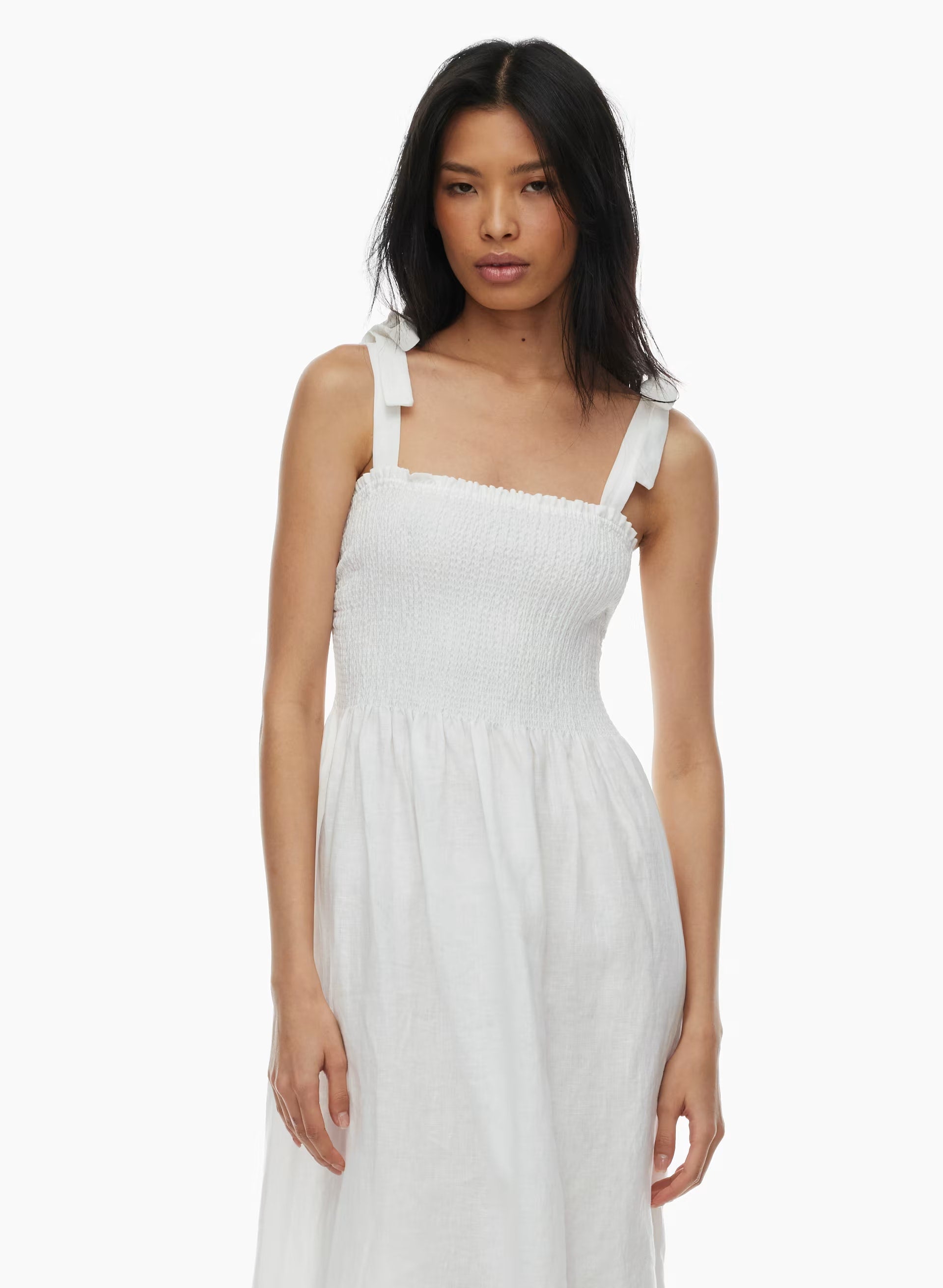 Golden Hour Linen Dress - WHITE