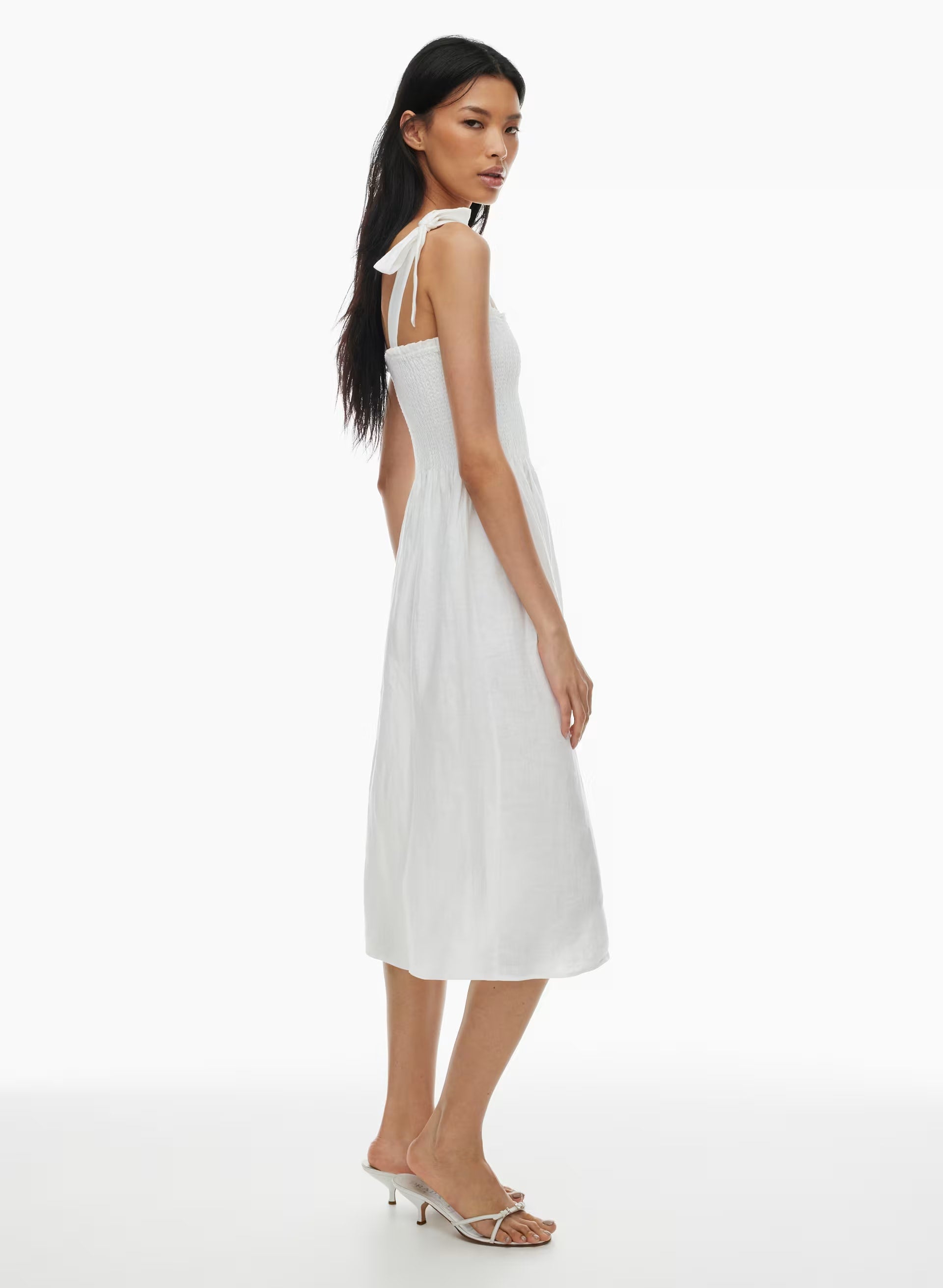 Golden Hour Linen Dress - WHITE