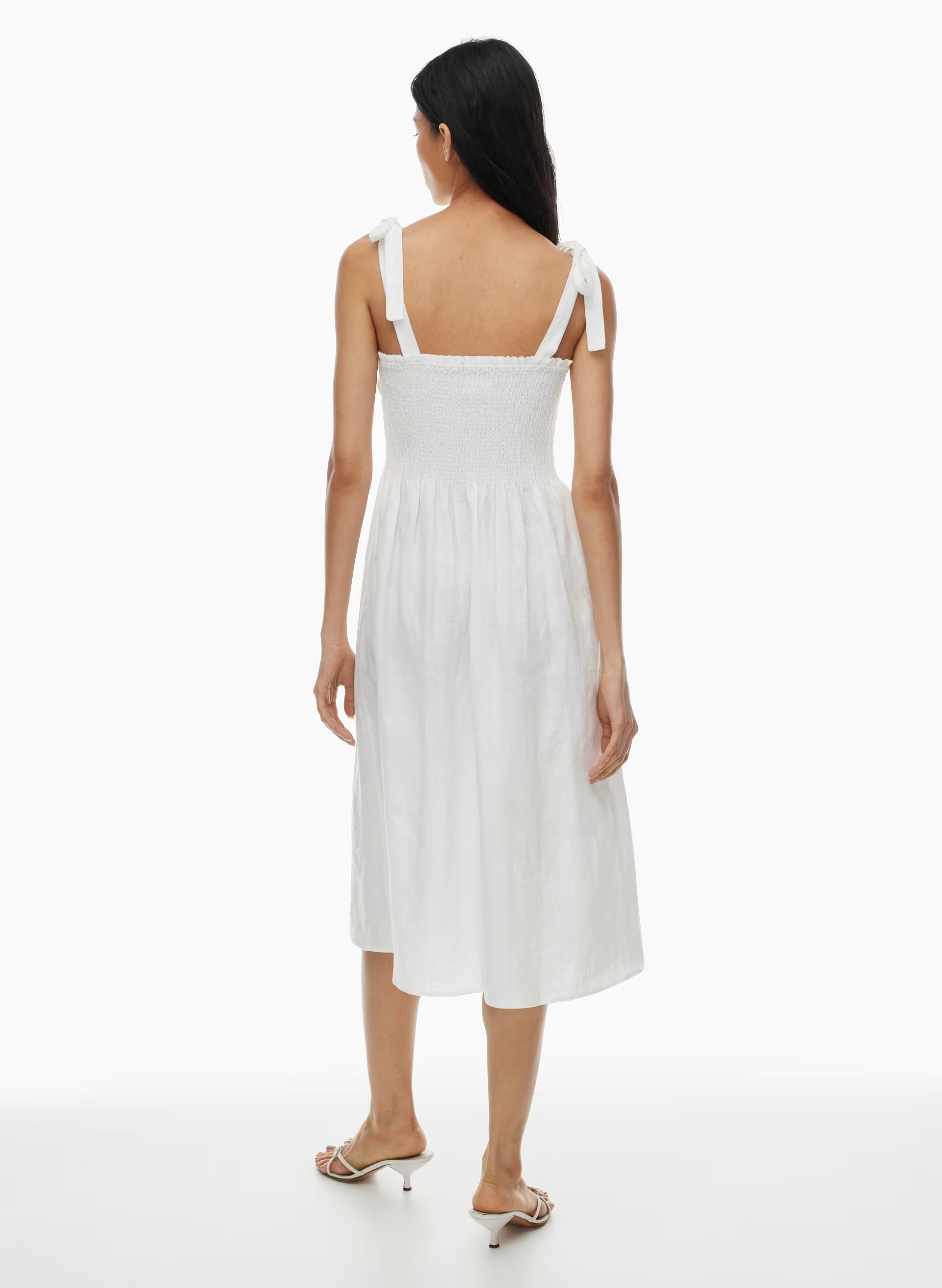 Golden Hour Linen Dress - WHITE