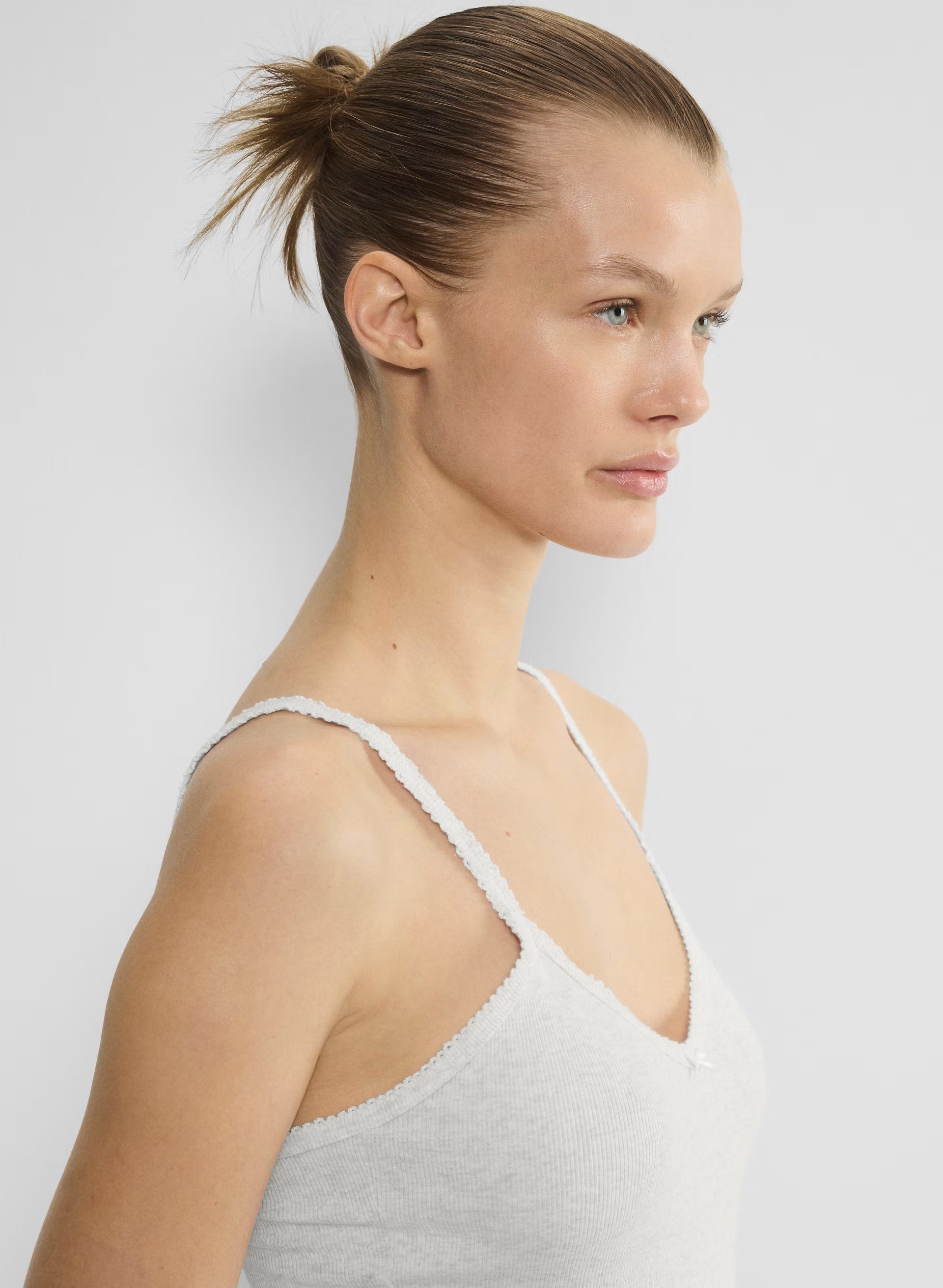 HomeStretch™ Rib Minded Cami Tank - HEATHER CLOUD WHITE