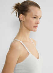 HomeStretch™ Rib Minded Cami Tank - HEATHER CLOUD WHITE