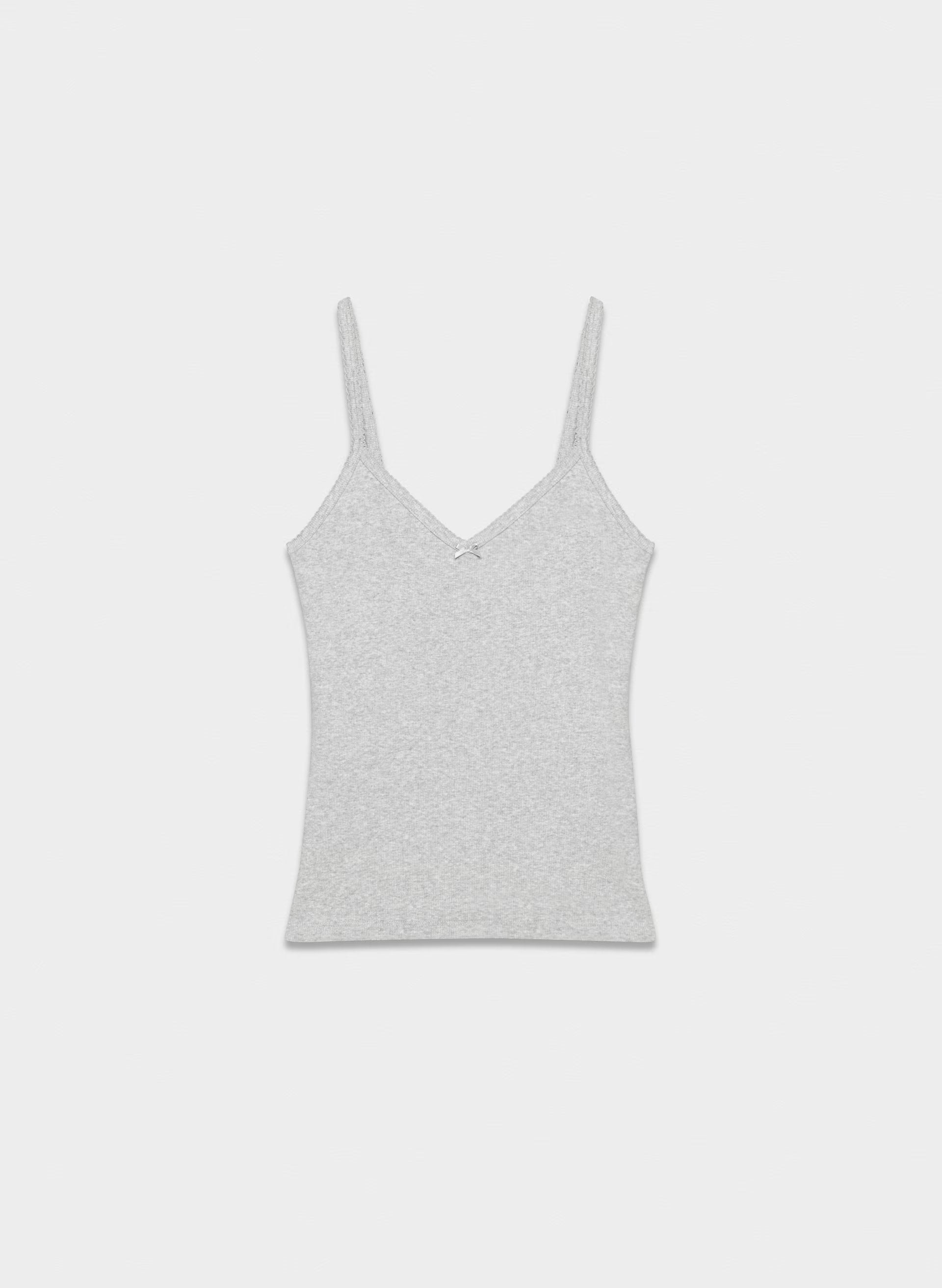 HomeStretch™ Rib Minded Cami Tank - HEATHER CHROME