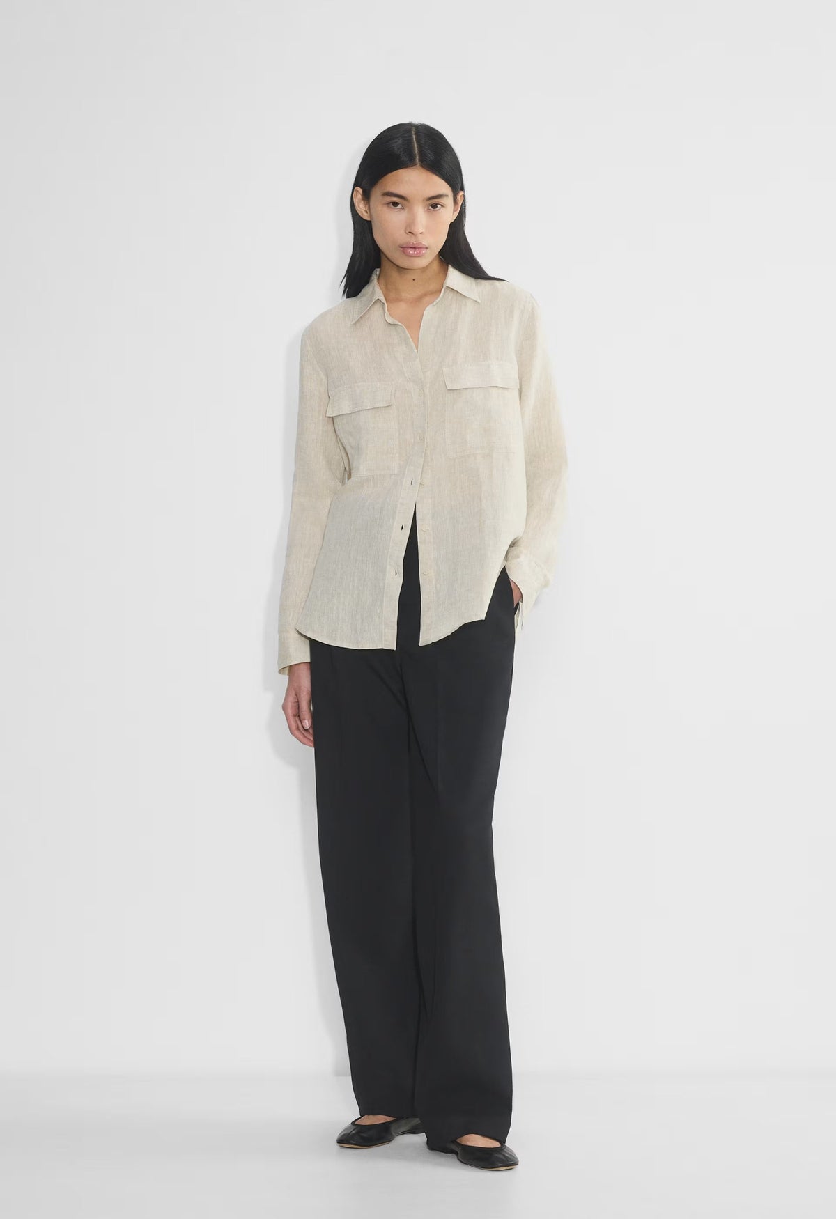 Utility Linen Shirt - NATURAL ECRU