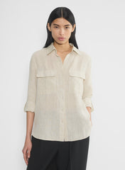 Utility Linen Shirt - NATURAL ECRU
