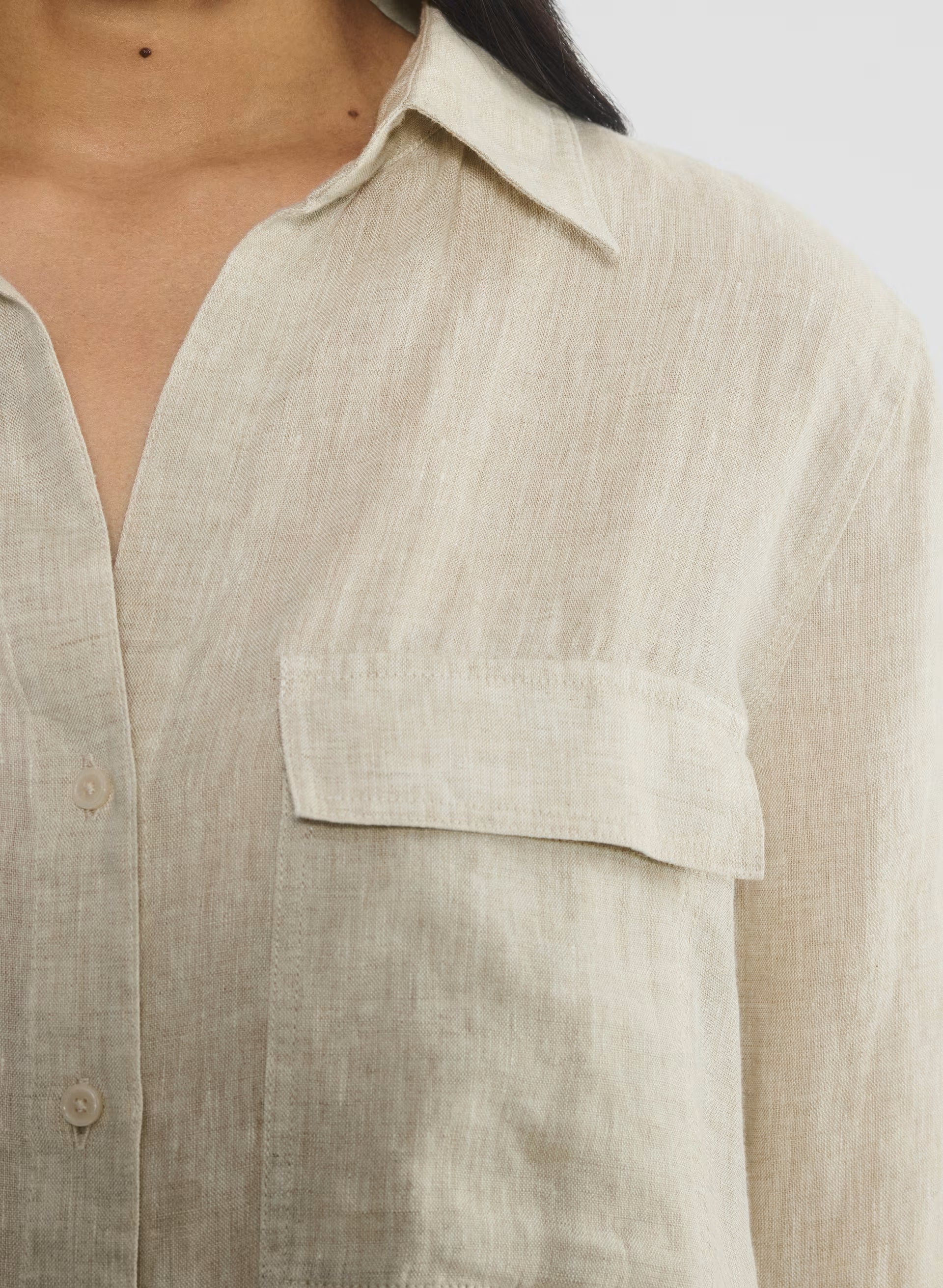 Utility Linen Shirt - NATURAL ECRU
