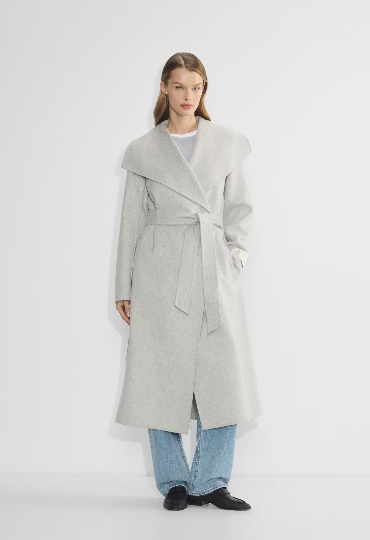 The Portfolio Double-Faced Coat - Luxe (Re)Wool - HEATHER LIGHT GREY