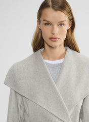 The Portfolio Double-Faced Coat - Luxe (Re)Wool - HEATHER LIGHT GREY