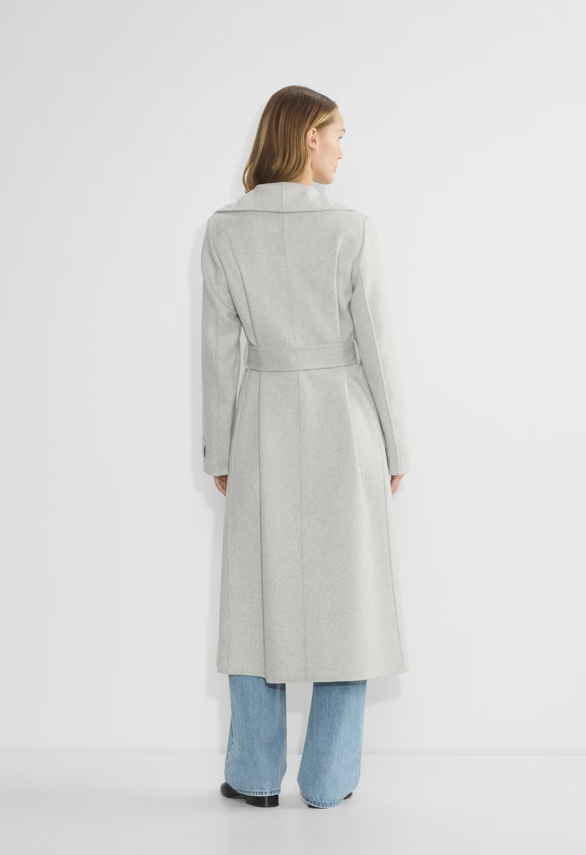 The Portfolio Double-Faced Coat - Luxe (Re)Wool - HEATHER LIGHT GREY