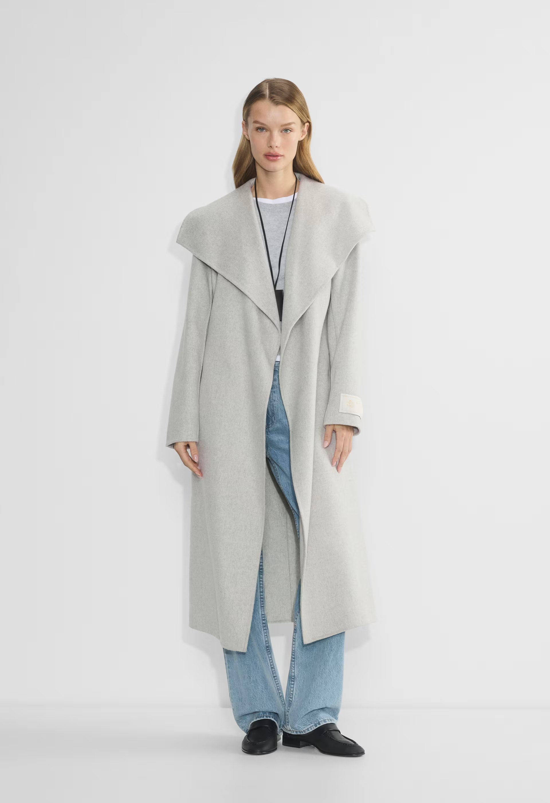 The Portfolio Double-Faced Coat - Luxe (Re)Wool - HEATHER LIGHT GREY