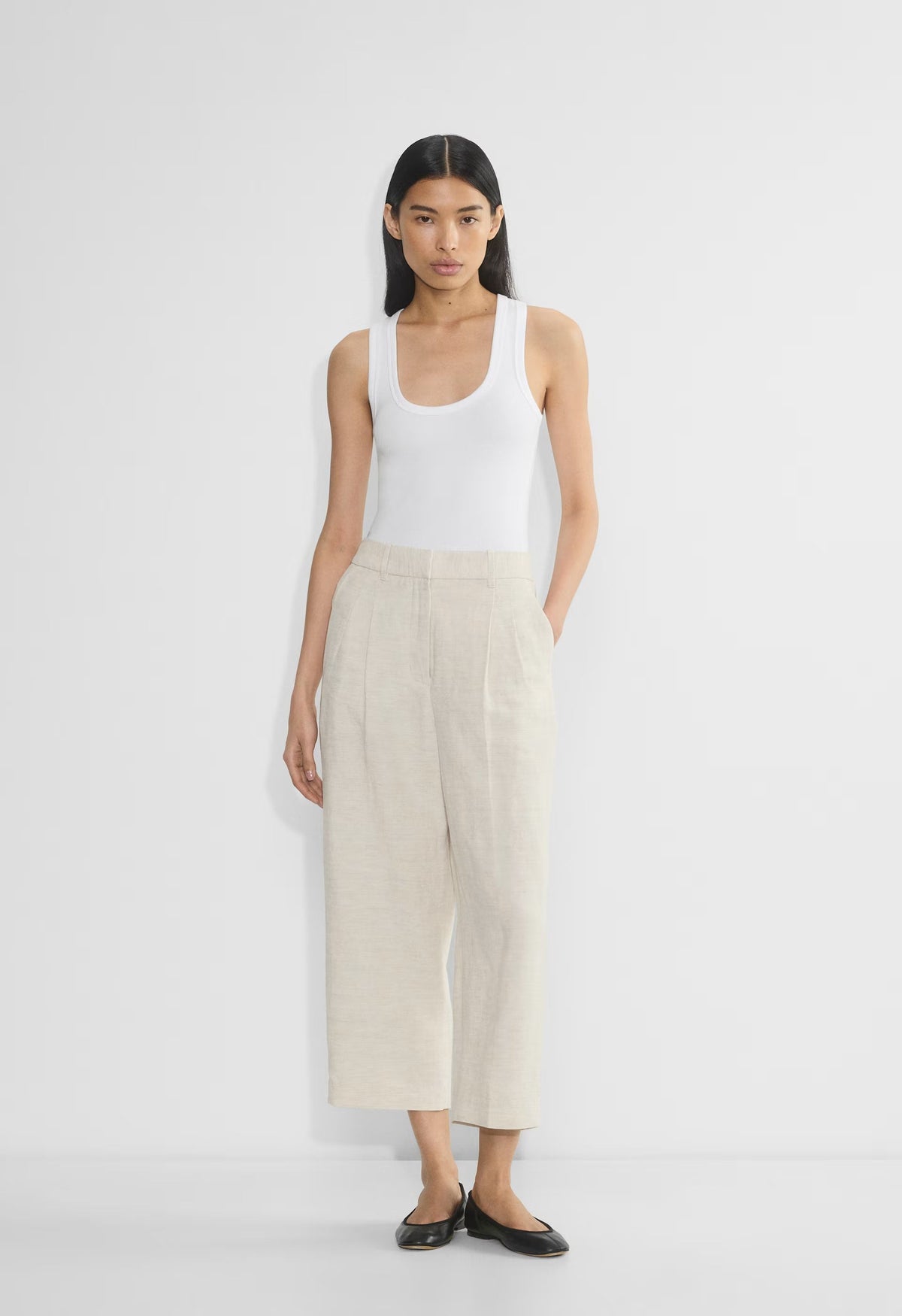 The Effortless Pant™ Cropped - CruiseLinen™ - NATURAL ECRU