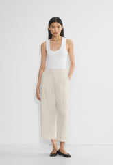 The Effortless Pant™ Cropped - CruiseLinen™ - NATURAL ECRU