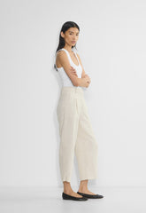 The Effortless Pant™ Cropped - CruiseLinen™ - NATURAL ECRU
