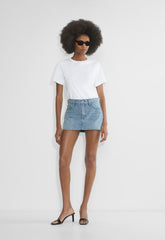Denim Forum The ‘90s Vintage Micro Denim Skirt - 7 YRS BLEU TABOO