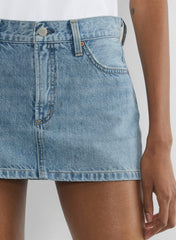 Denim Forum The ‘90s Vintage Micro Denim Skirt - 7 YRS BLEU TABOO