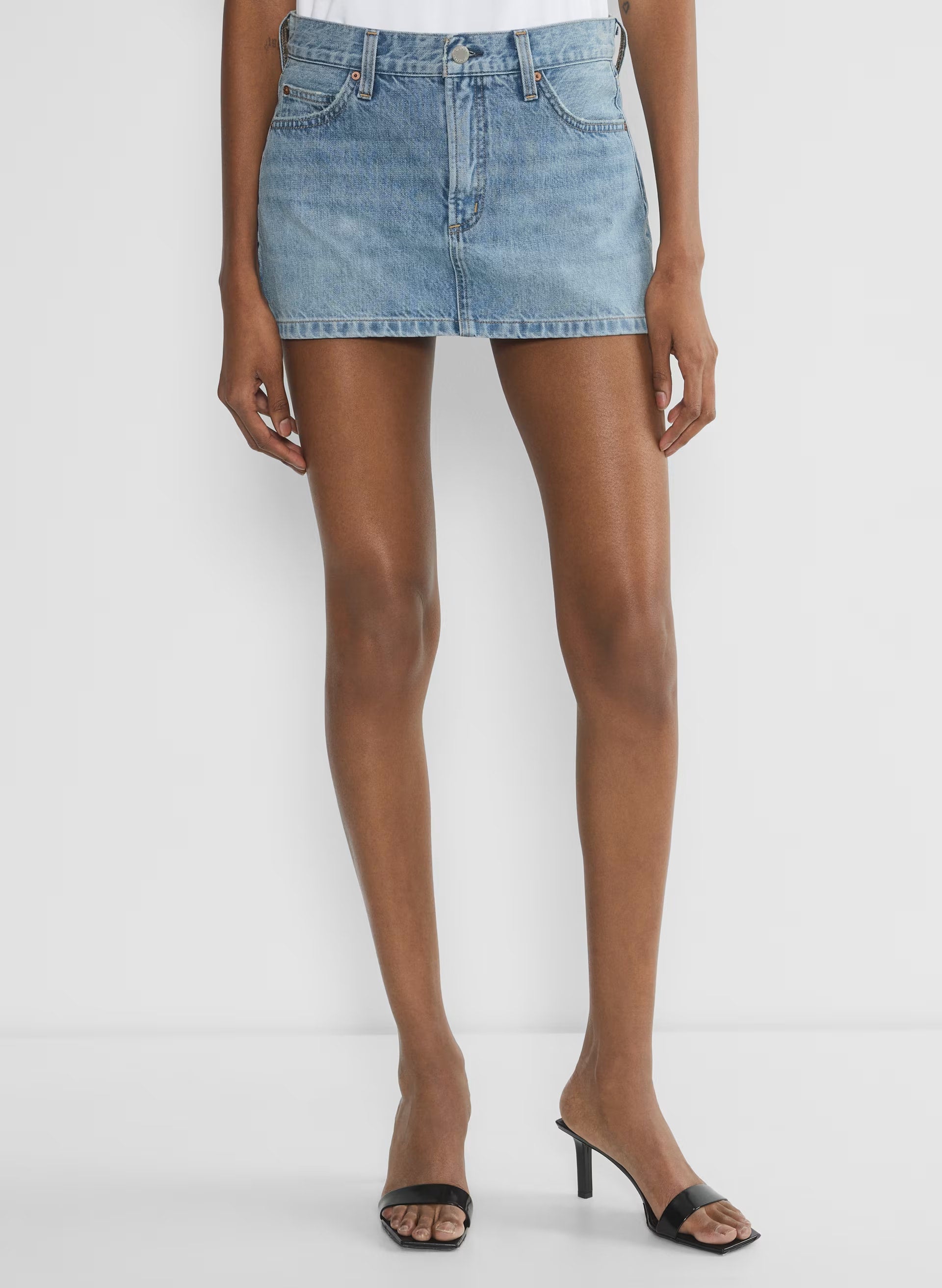 Denim Forum The ‘90s Vintage Micro Denim Skirt - 7 YRS BLEU TABOO