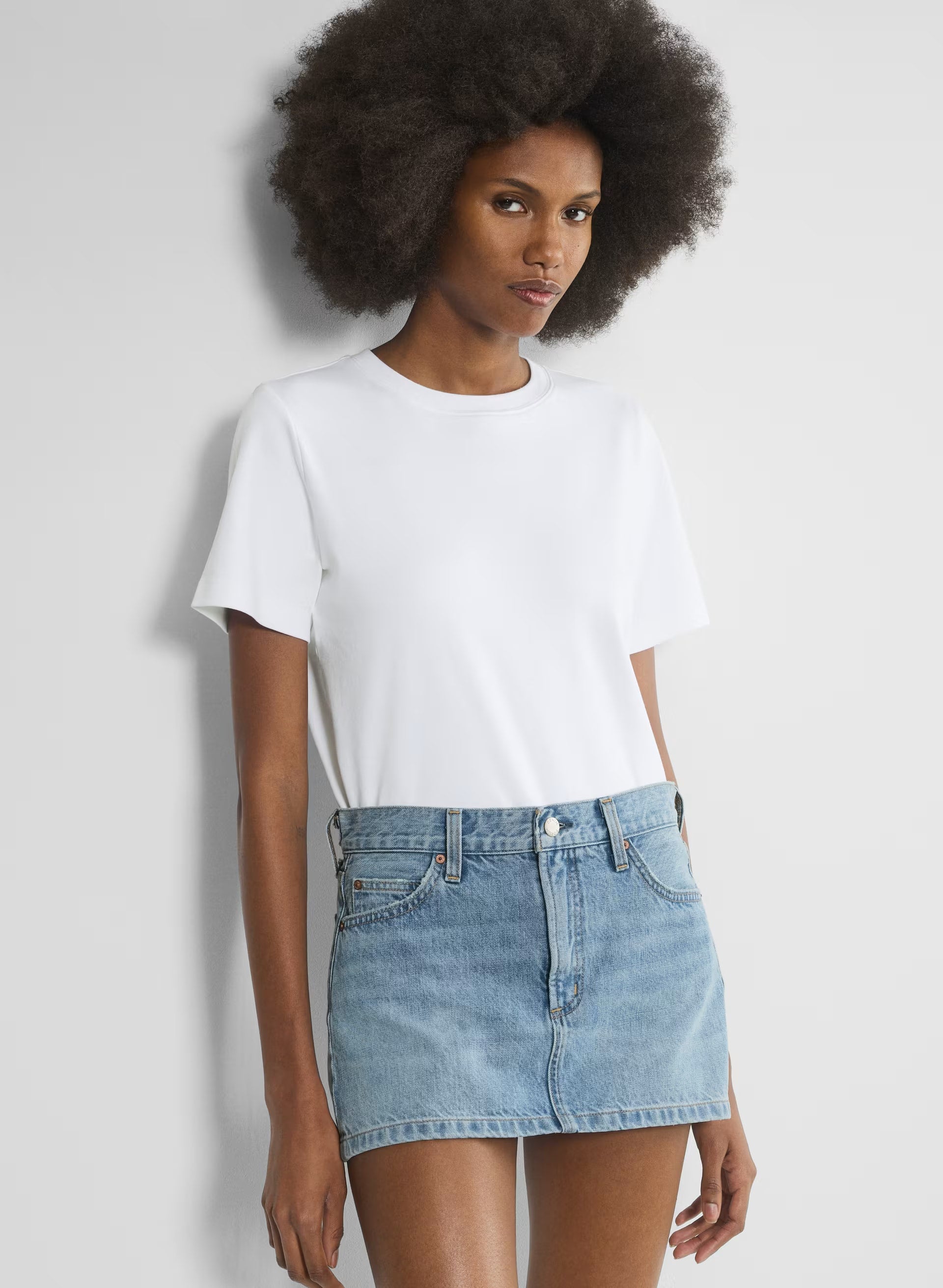 Denim Forum The ‘90s Vintage Micro Denim Skirt - 7 YRS BLEU TABOO