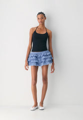 Theo Poplin Skort - ELS CHK SKL BL/ADML