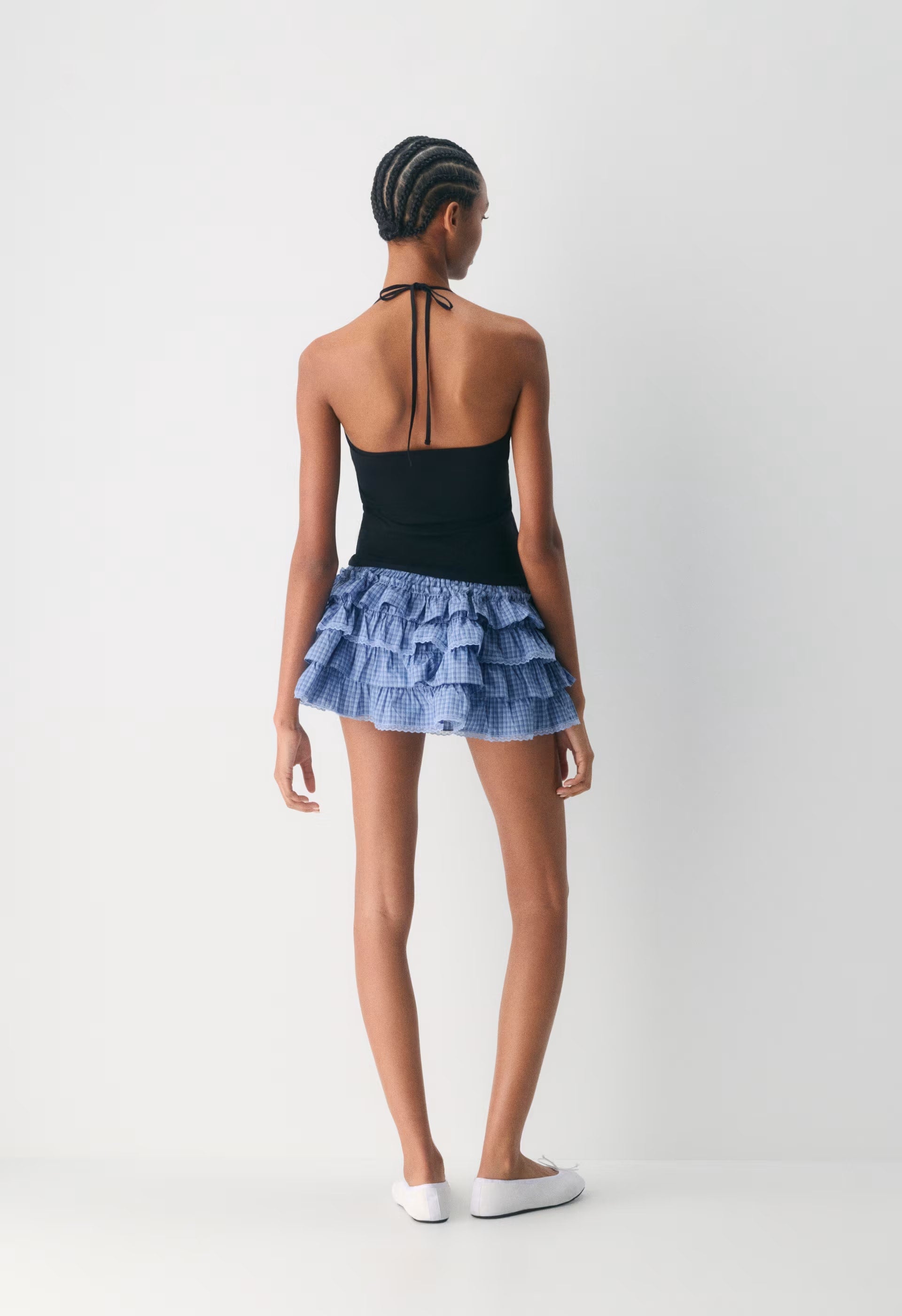 Theo Poplin Skort - ELS CHK SKL BL/ADML