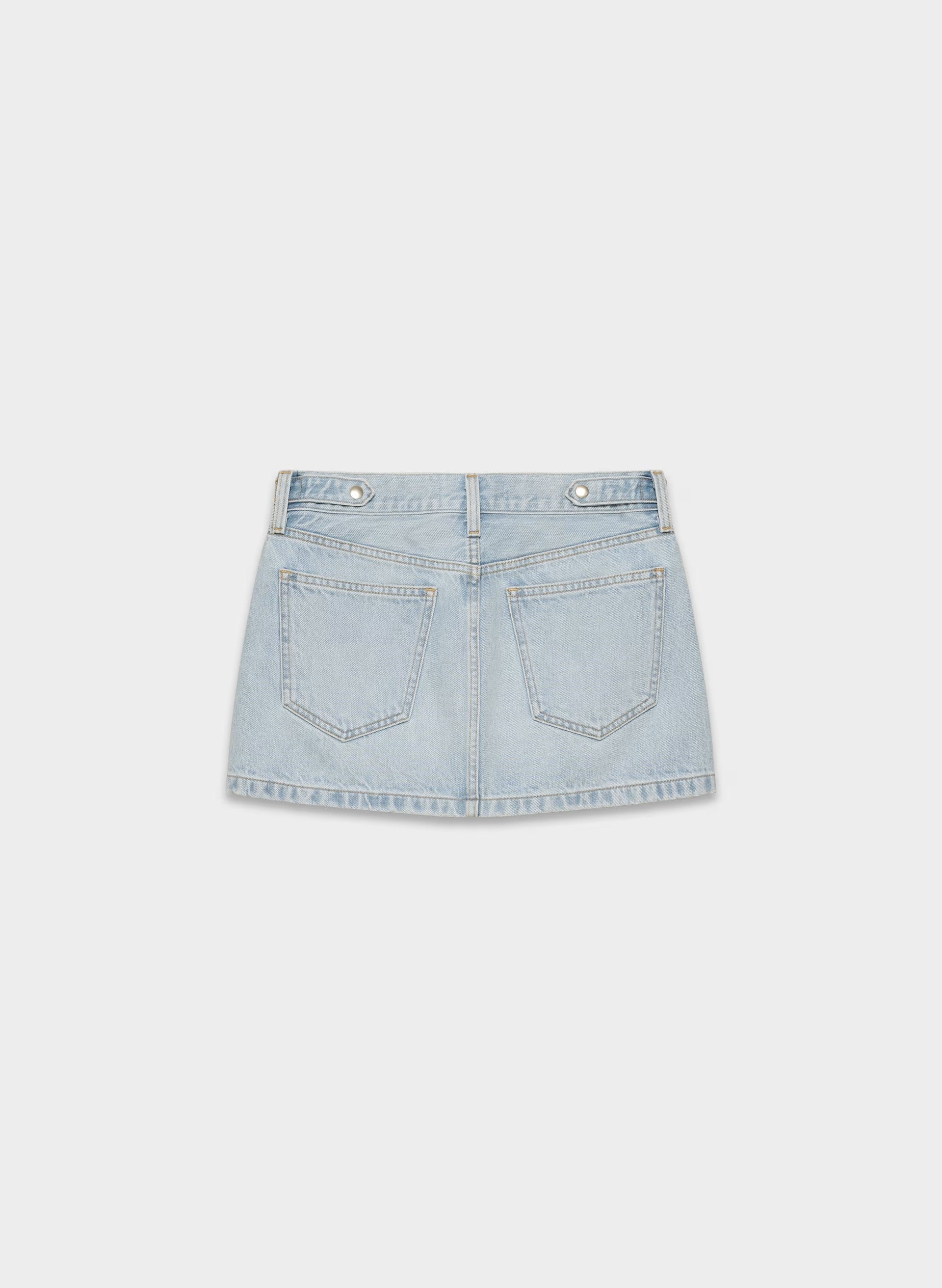 Denim Forum The ‘90s Vintage Micro Denim Skirt - HERE COMES THE SN BLCH