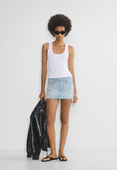Denim Forum The ‘90s Vintage Micro Denim Skirt - HERE COMES THE SN BLCH