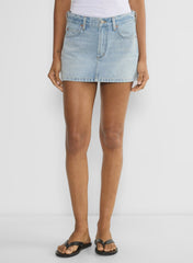 Denim Forum The ‘90s Vintage Micro Denim Skirt - HERE COMES THE SN BLCH
