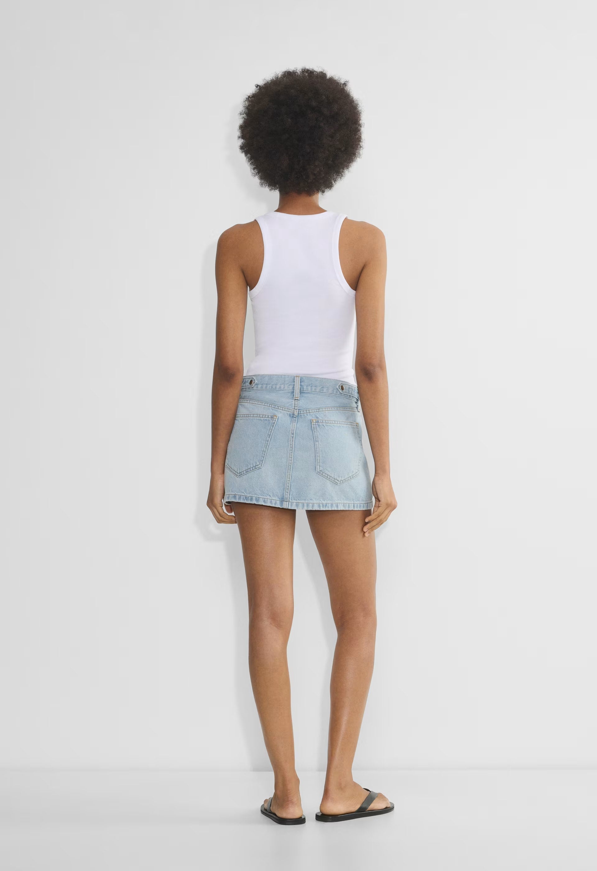 Denim Forum The ‘90s Vintage Micro Denim Skirt - HERE COMES THE SN BLCH