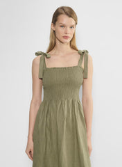 Golden Hour Linen Dress - SUNDRIED OLIVE