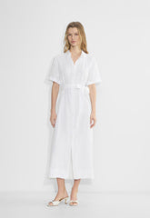 Eleta Linen Maxi Dress - WHITE