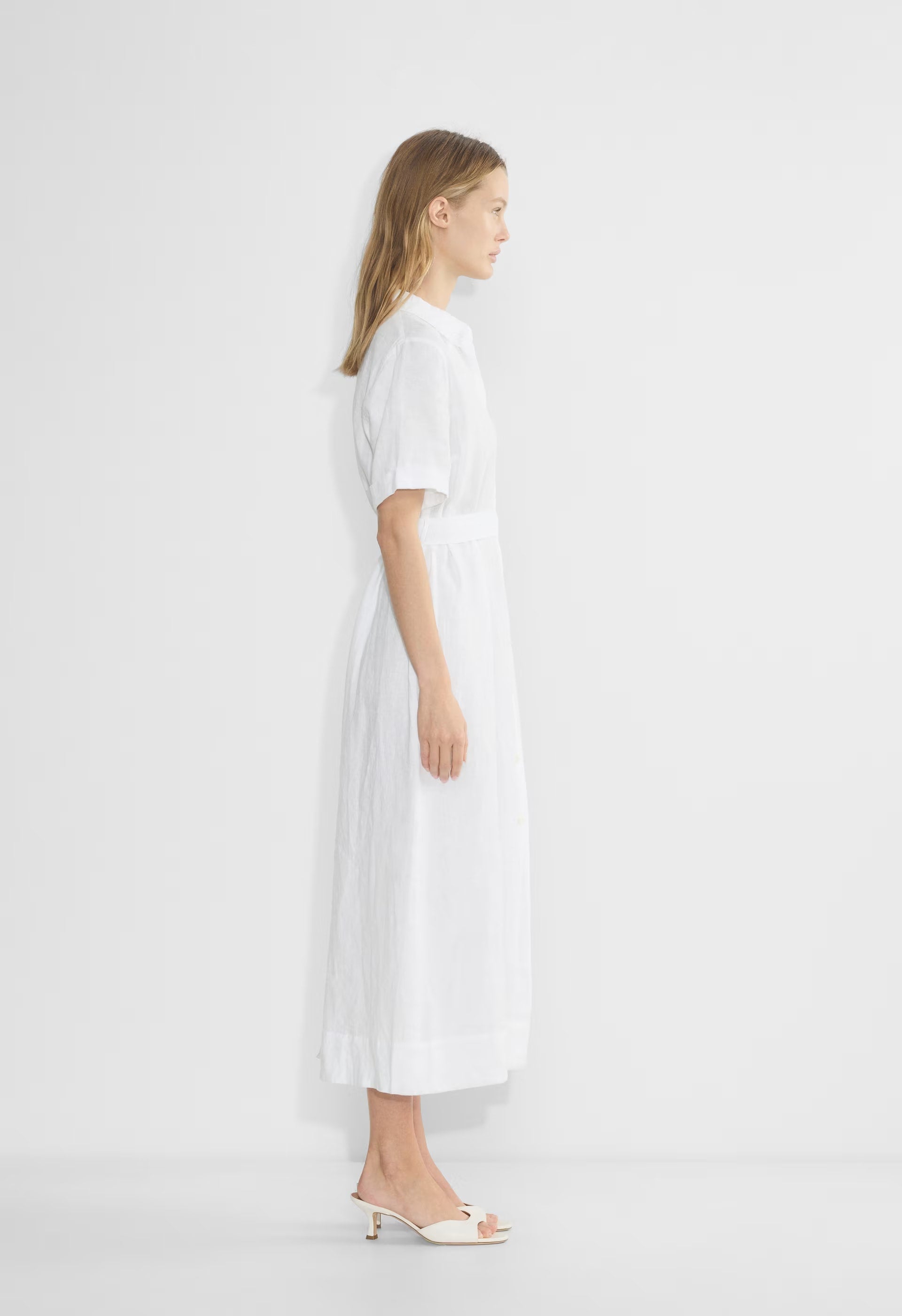 Eleta Linen Maxi Dress - WHITE