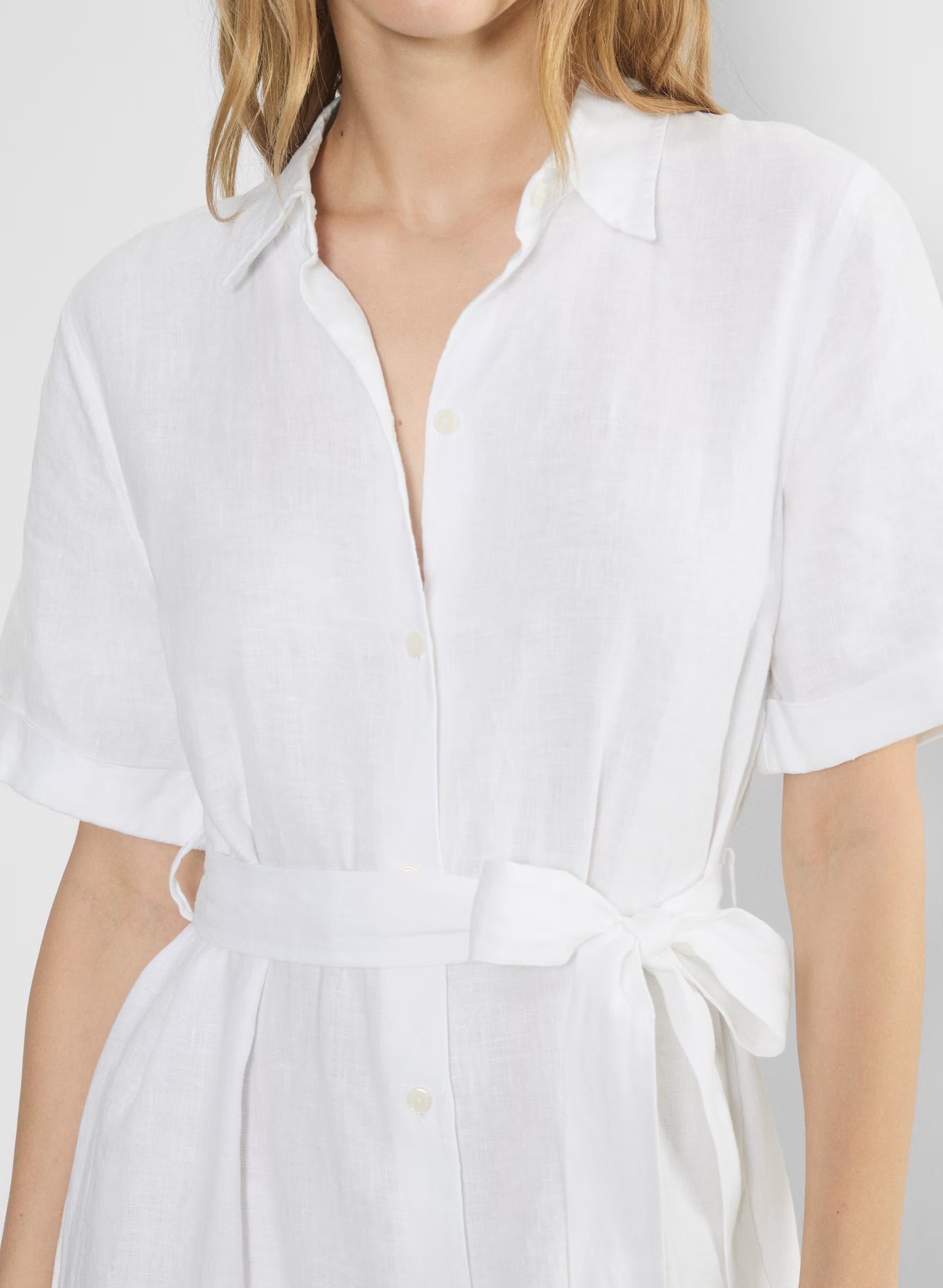 Eleta Linen Maxi Dress - WHITE