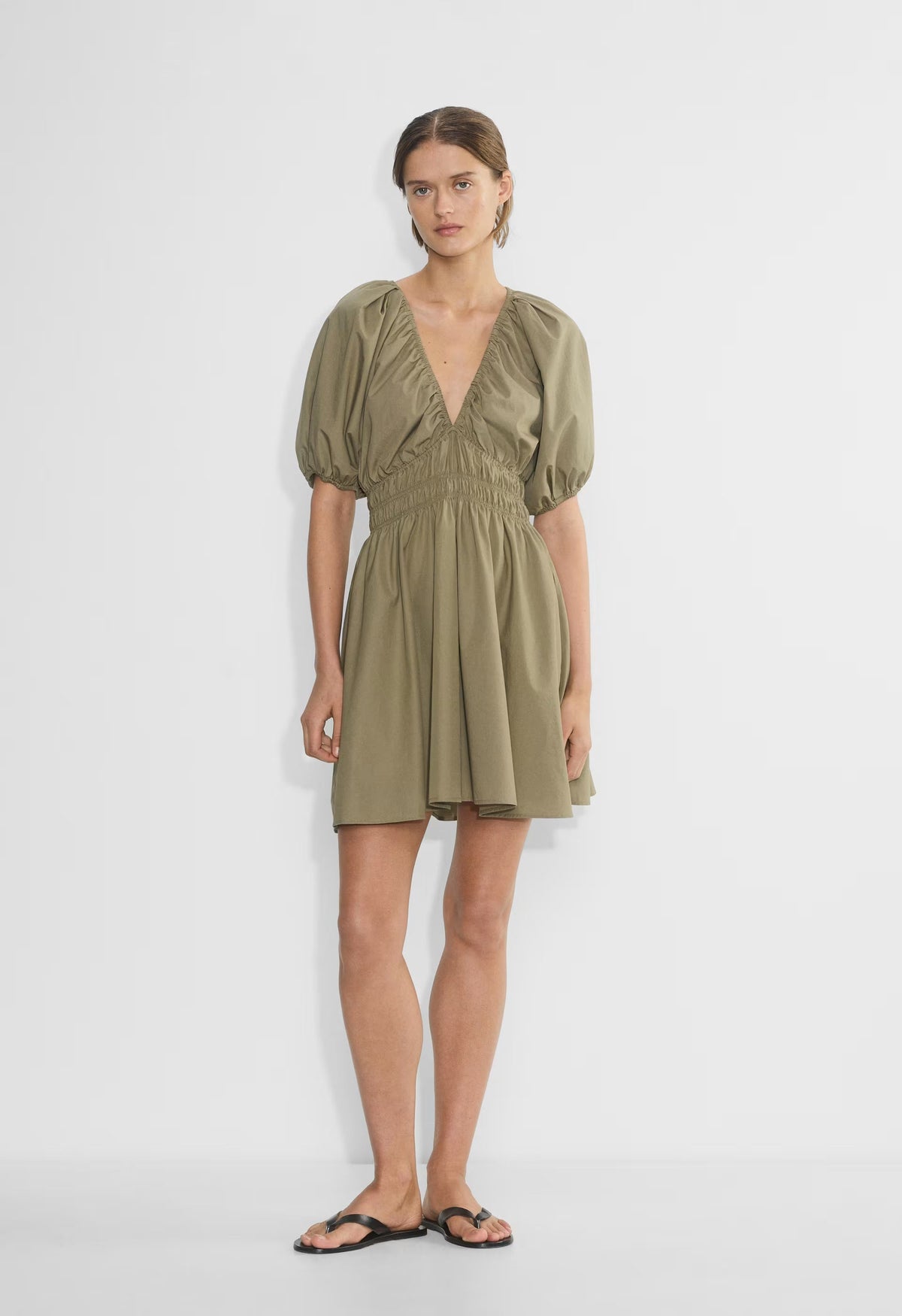 Mason Poplin Dress - SUNDRIED OLIVE