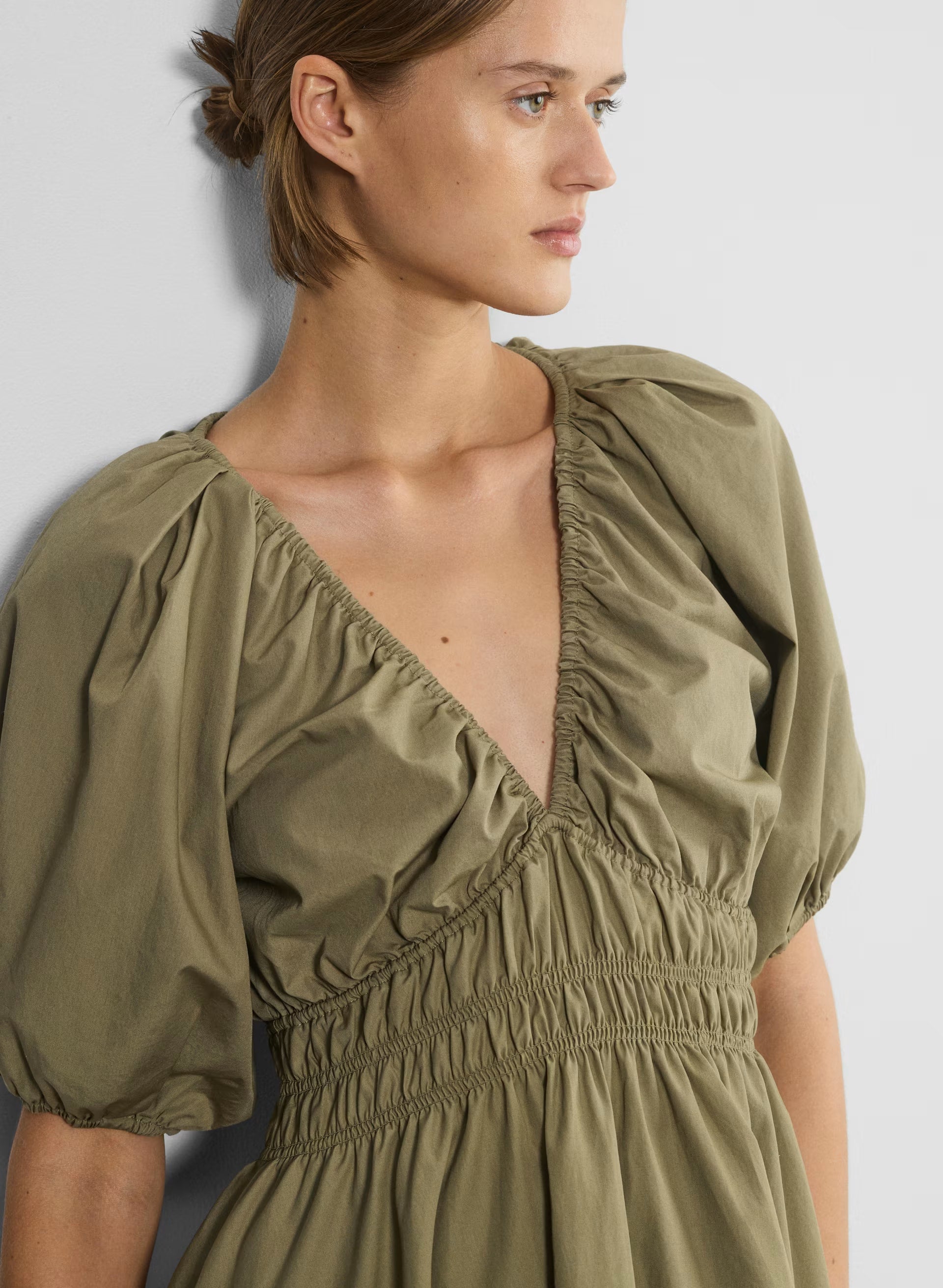 Mason Poplin Dress - SUNDRIED OLIVE