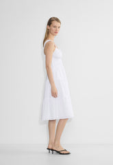 Martine Poplin Midi Dress - BRIGHT WHITE