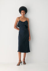 Cannelle Satin Dress - DARK NIGHT NAVY