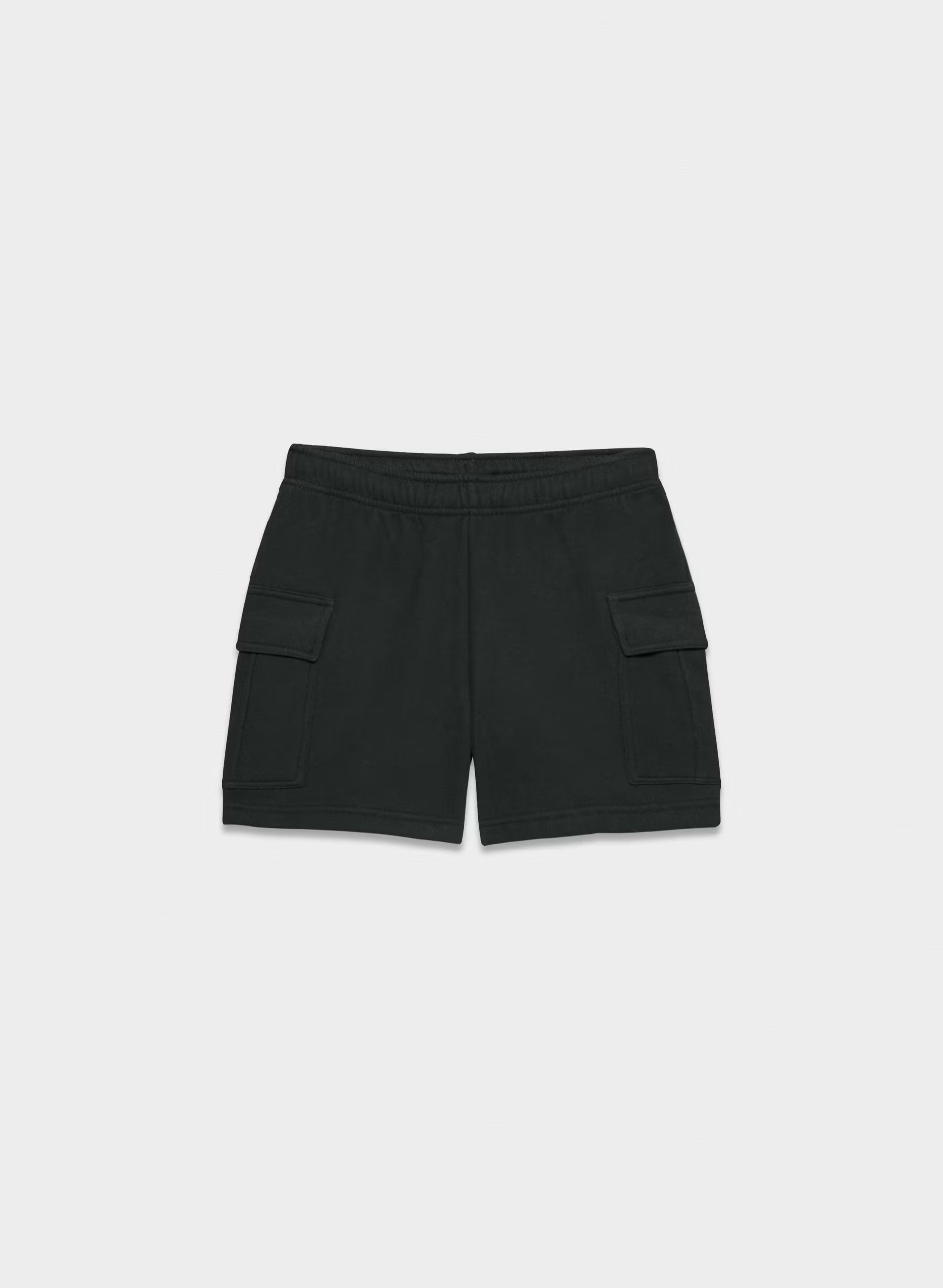 Cozy Sweatfleece Mega Cargo™ Mid-Thigh Short - BLACK