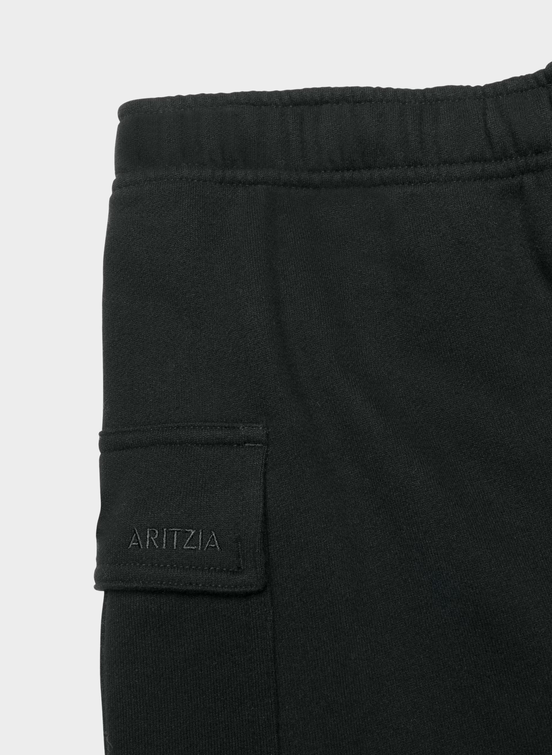 Cozy Sweatfleece Mega Cargo™ Mid-Thigh Short - BLACK