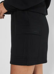 Cozy Sweatfleece Mega Cargo™ Mid-Thigh Short - BLACK