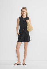 The Effortless Short™ Mid-Thigh - CruiseLinen™ - BLACK