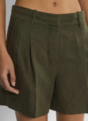 The Effortless Short™ Mid-Thigh - CruiseLinen™ - DARK OLIVE