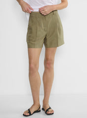 The Effortless Short™ Mid-Thigh - CruiseLinen™ - SUNDRIED OLIVE
