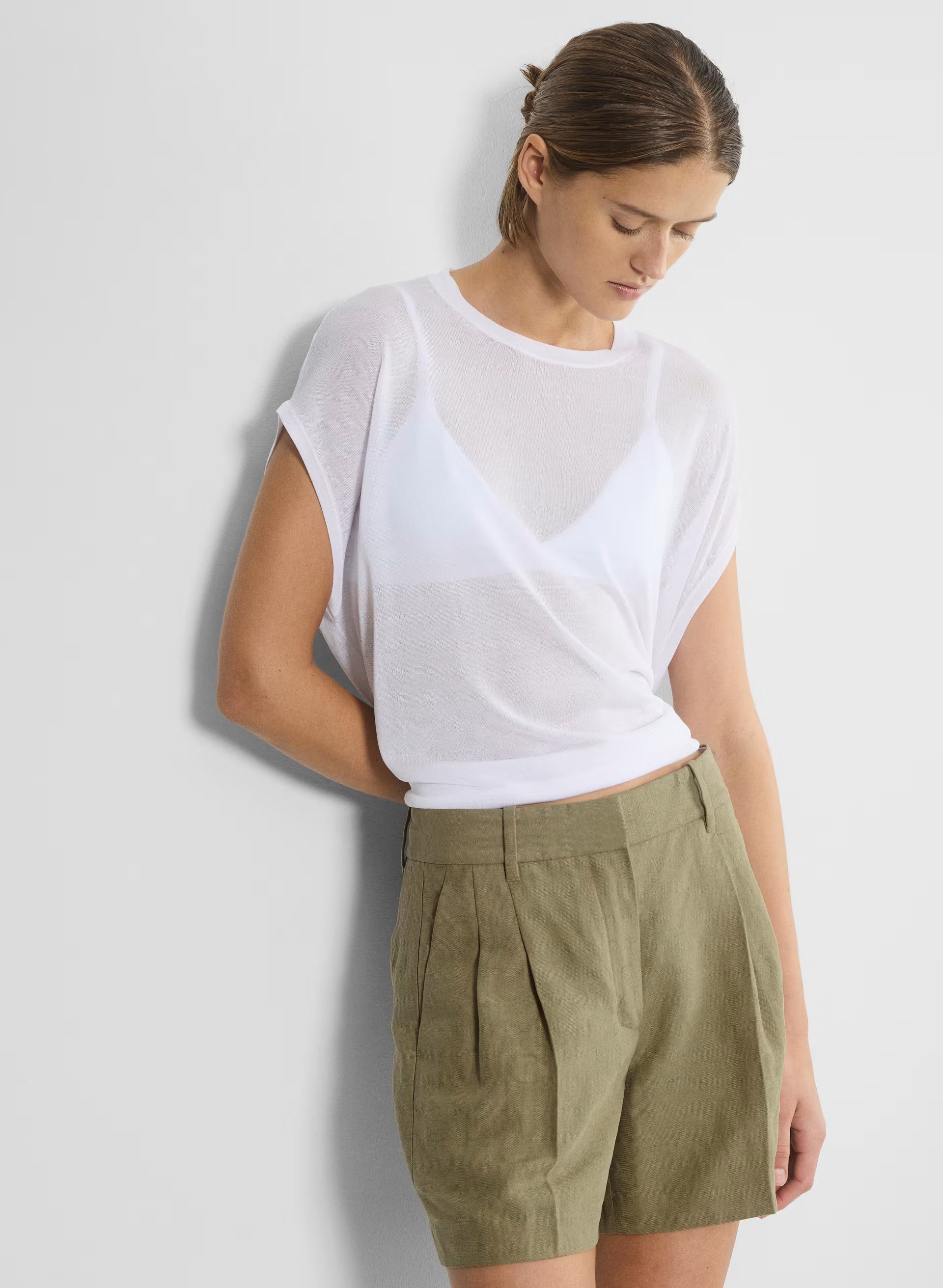 The Effortless Short™ Mid-Thigh - CruiseLinen™ - SUNDRIED OLIVE