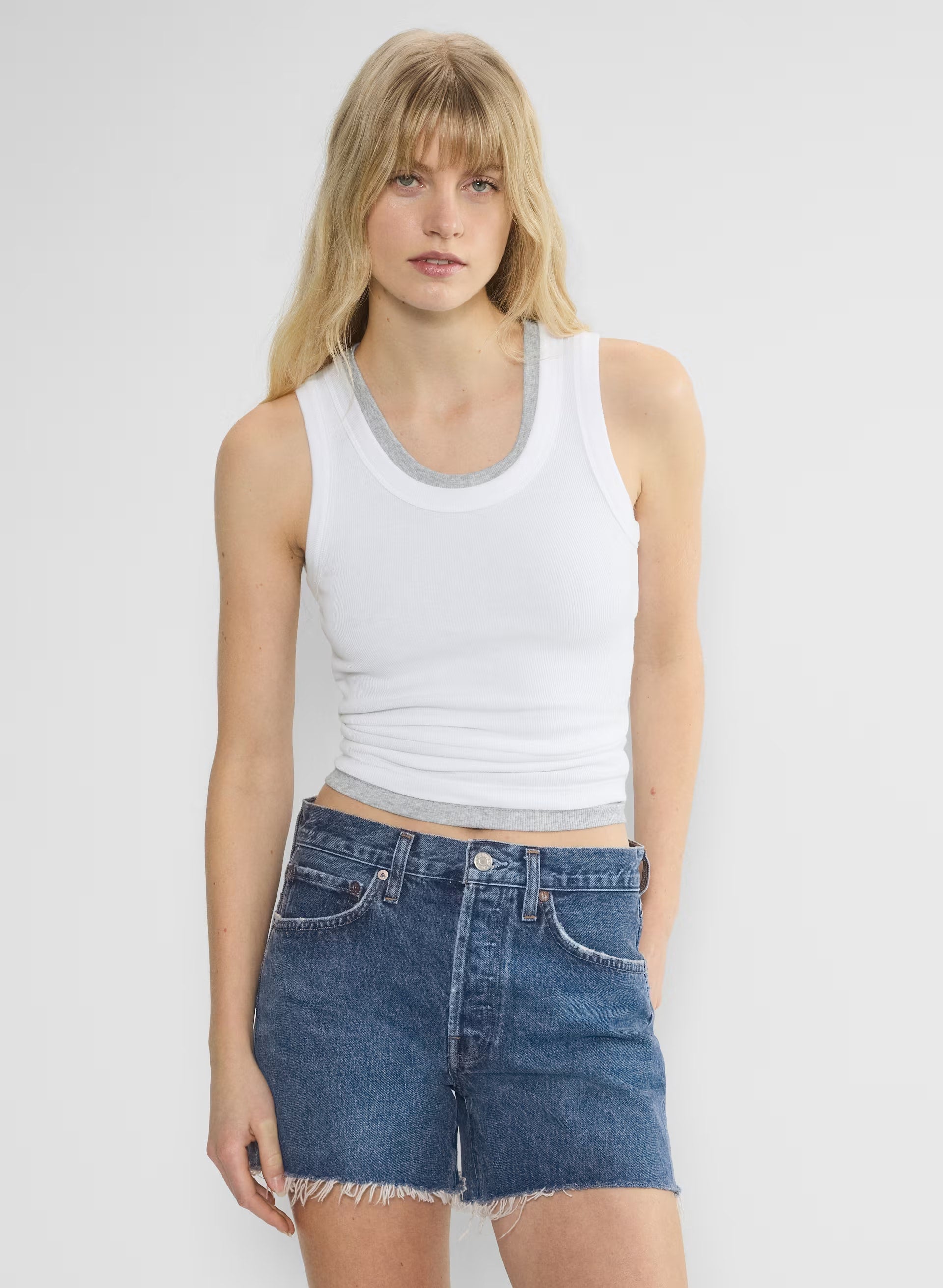 AGOLDE Parker Long Jean Short - CAUTION