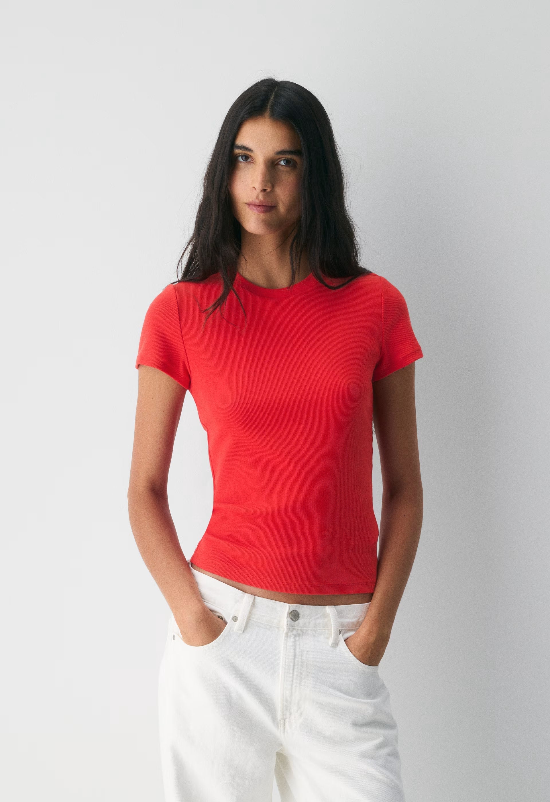 HomeStretch™ Rib Tune T-Shirt - CHERRYBOMB RED