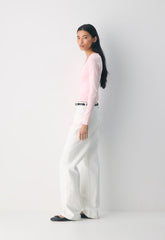HomeStretch™ Rib Acoustic Henley - VILLA PINK