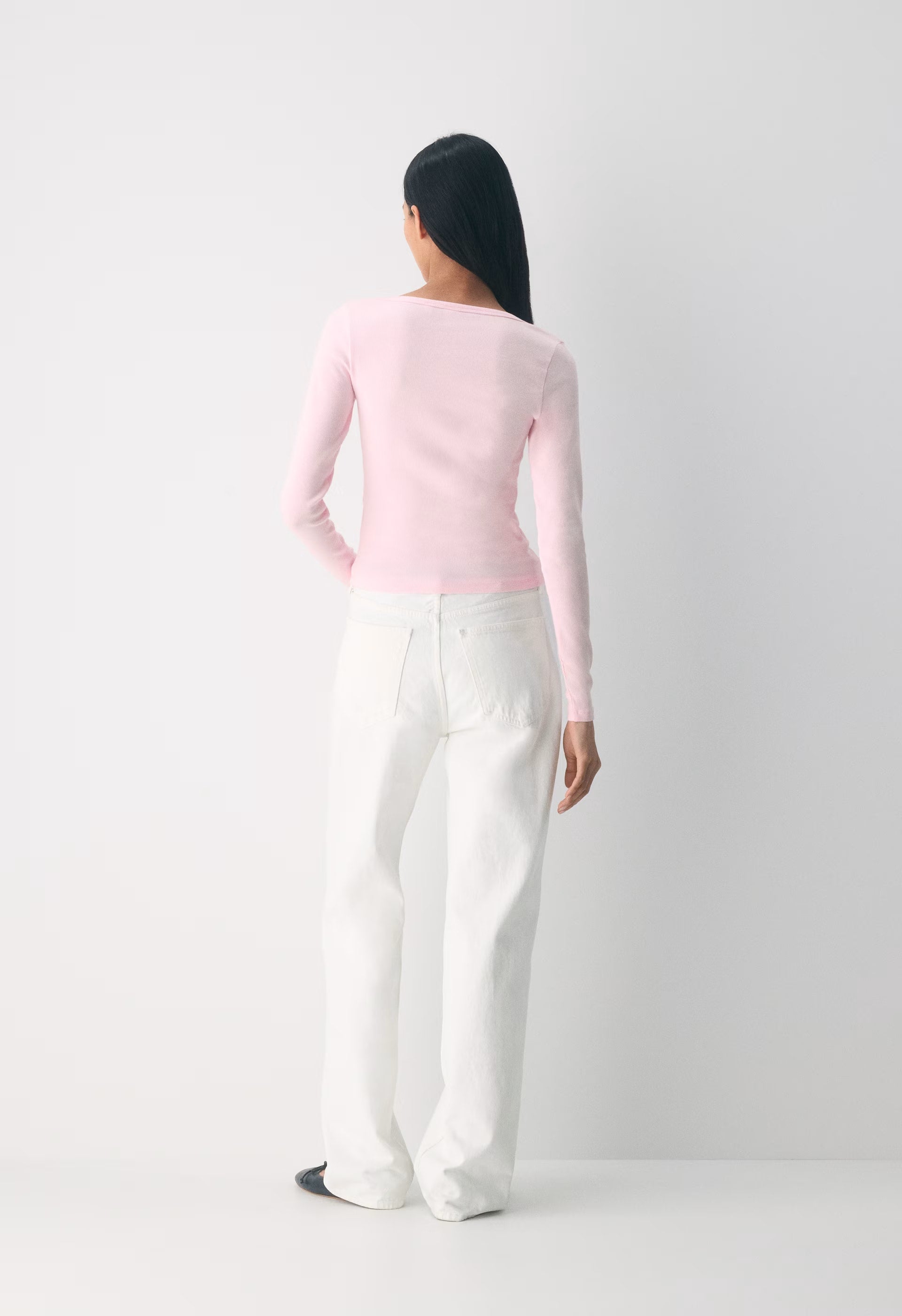 HomeStretch™ Rib Acoustic Henley - VILLA PINK