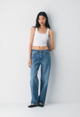 HomeStretch™ Rib Frequency Waist Tank - VILLA BLUE