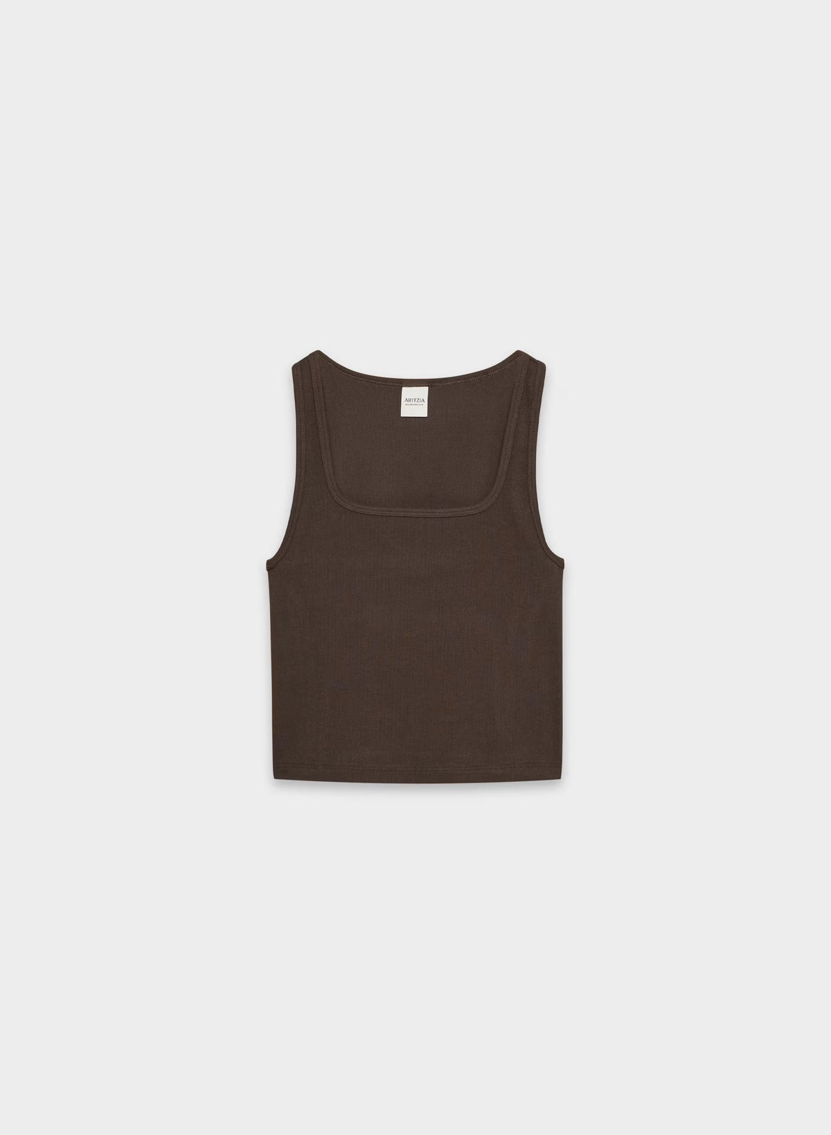 HomeStretch™ Rib Frequency Waist Tank - RICH MOCHA BROWN