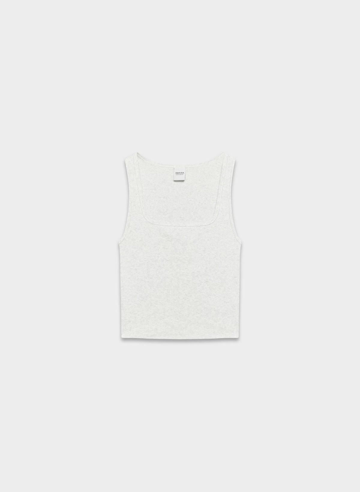 HomeStretch™ Rib Frequency Waist Tank - HEATHER CLOUD WHITE